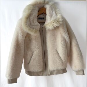 Love Token  Jacket Ivory Teddy Faux Fur Size XS
